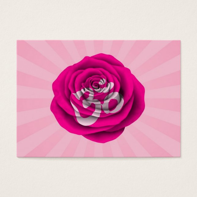 Rosa ros Yoga Om Visitkort (Framsidan)