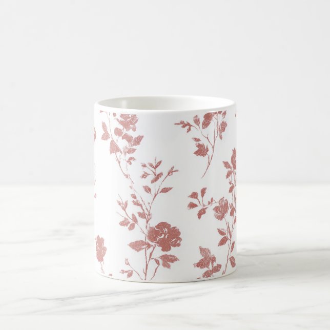 Rosa Rosa Blommor Kaffemugg (Center)