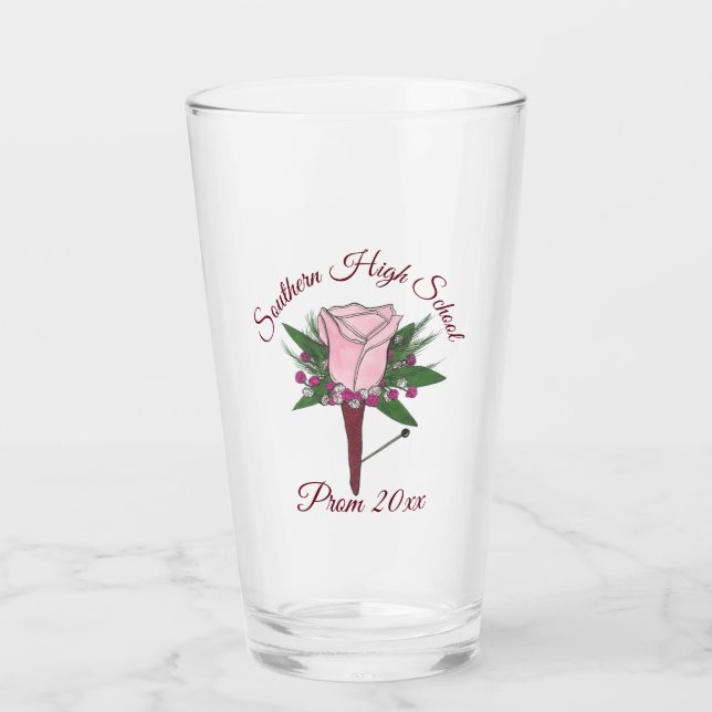 Rosa Rosa Boutonniere Sällskapsfest Promenad Blomm Glaskopp (Framsida)