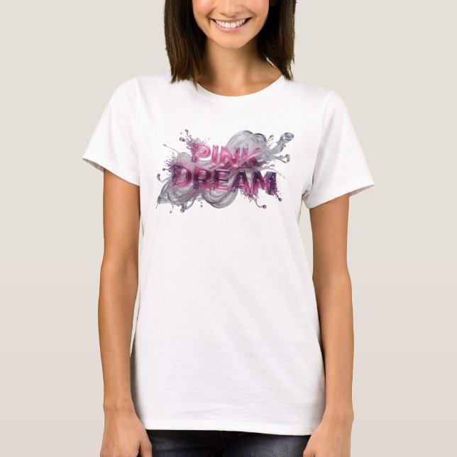 Rosa Rosa Dröm Dröm Linne Design T Shirt (Framsida)
