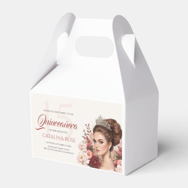 Rosa Rosa Elegant Quinceañera-present Presentaskar (Framsidan Sidan)