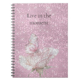Rosa Rosa Fjäril Glitter Anteckningsbok