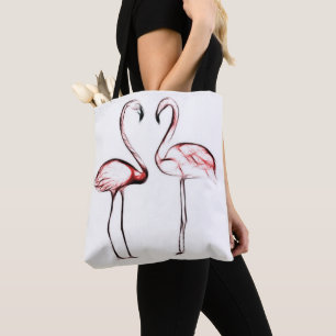 Rosa Rosa Flamingos Flamingo Tropisk Tygkasse