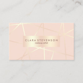 Rosa rosa geometrisk makeupkonstnär för guld & för visitkort