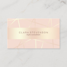 Rosa rosa geometrisk stilkonsulent för guld & för visitkort