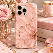 Rosa Rosa Guld Glitter Blomma