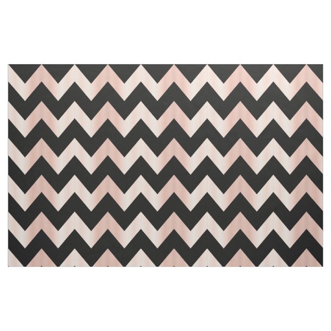Rosa Rosa Guld och Svart Chevron Tyg (Fat Quarter)