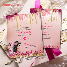 ROSA Rosa Guld Quinceanera Klänning Blommiga Rosor
