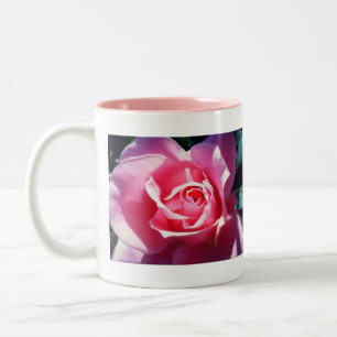 Rosa Rosa i full blom drickmugg Två-Tonad Mugg