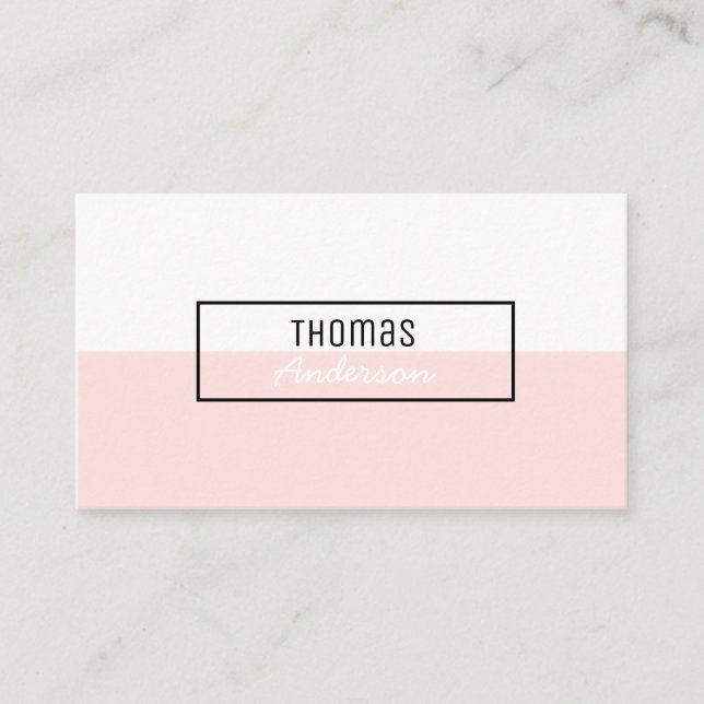 Rosa rosa Minimalist yrkesmässigt enkelt klart Visitkort (Framsida)