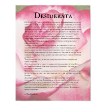 Rosa rosa och desiderata-dikt