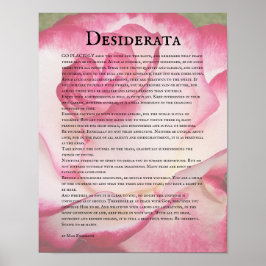 Rosa rosa och desiderata-dikt poster