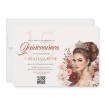 Rosa Rosa Quinceañera QR-kod i pastellfärg