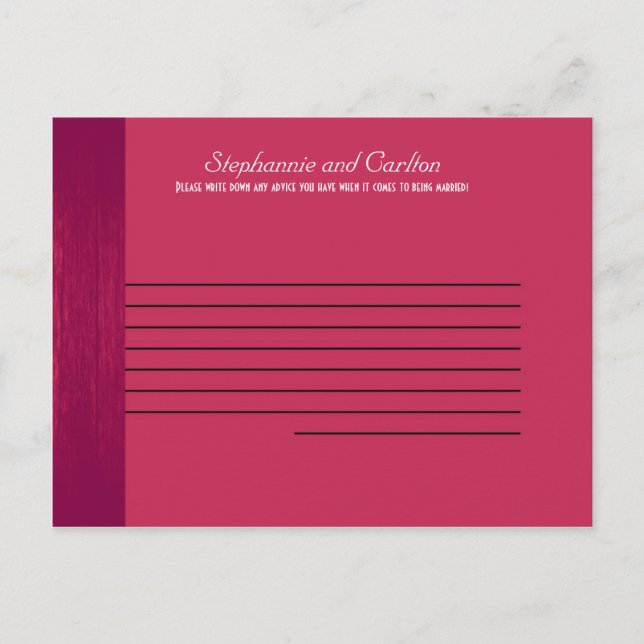 Rosa/Rosa Råkort för trägrain Bröllop Rådkort (Framsida)