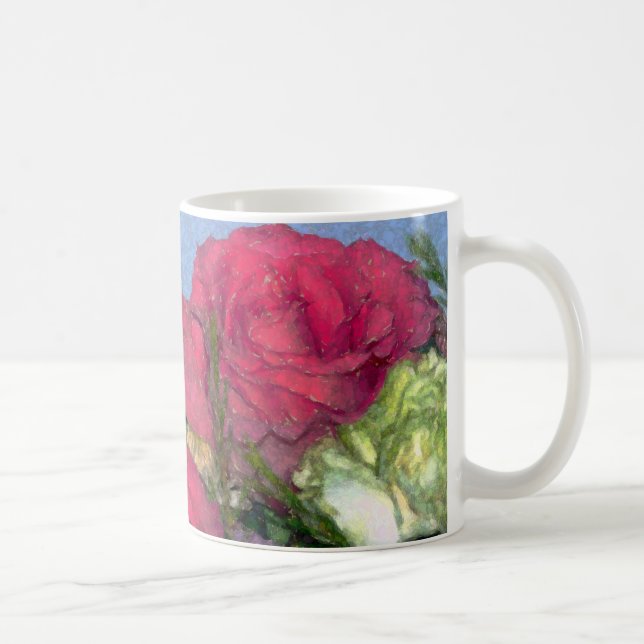 rosa rosabstrakt kaffemugg (Höger)