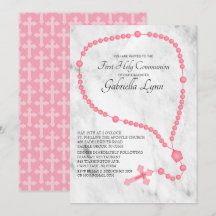 Rosa Rosary Pärlor First Heliga Communion