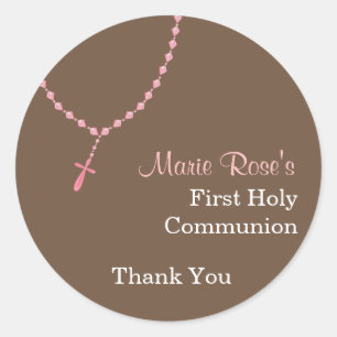 Rosa Rosary Round Sticker Runt Klistermärke