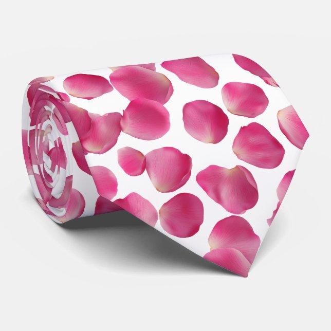 Rosa Rosbladsmönster Slips (Rullad)