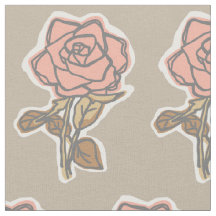 Rosa rosblocktryckta taupeblommiga klänning