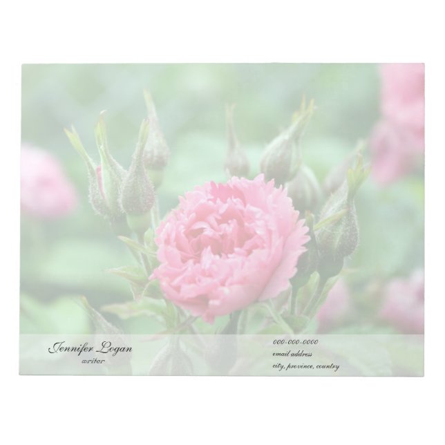 Rosa rosblomma, blomfotografering. anteckningsblock (Framsida)