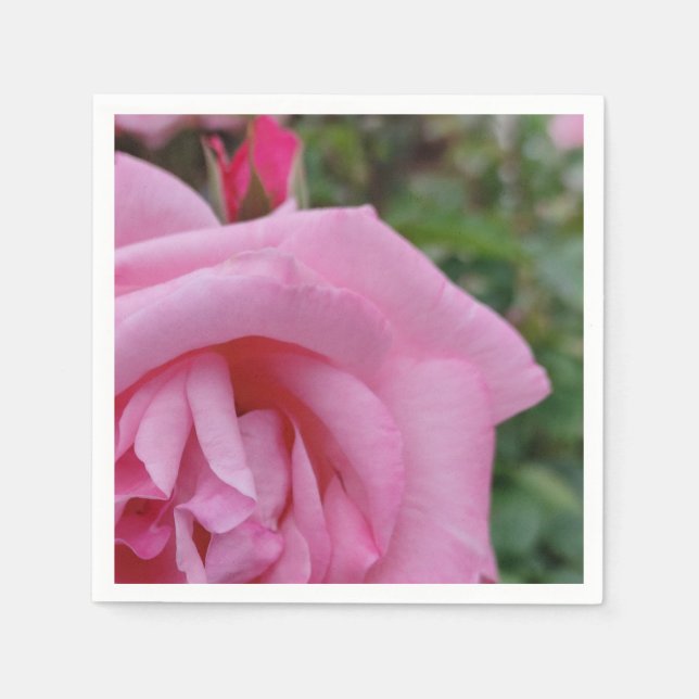 Rosa rosblomma pappersservett (Framsidan)