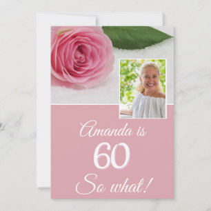 Rosa rosblomma rolig foto blommig 60-års födelseda
