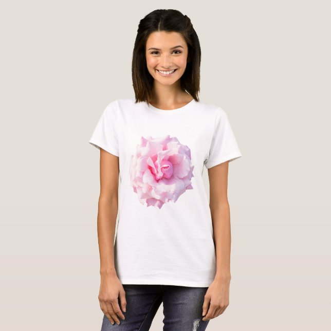 Rosa rosblomma tee shirt (Hel framsida)