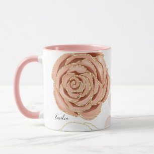 Rosa Rosblomma Vackert Namn Mugg