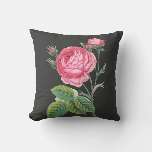 Rosa rosblommig kudde (Framsida)