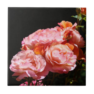Rosa rosblommor kakel Keramisk konst minneslåda