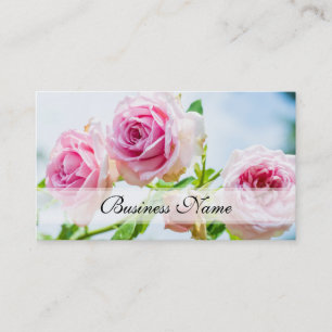 Rosa rosblommor visitkort