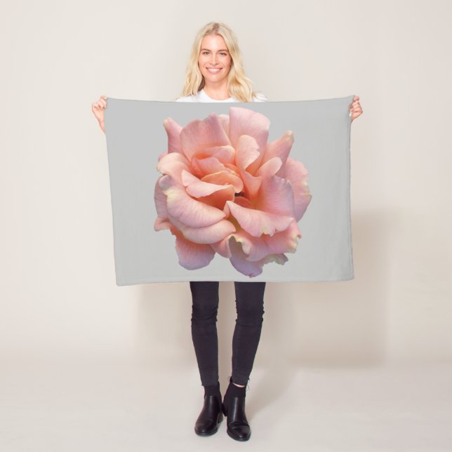 rosa rosblomning fleecefilt (På plats)