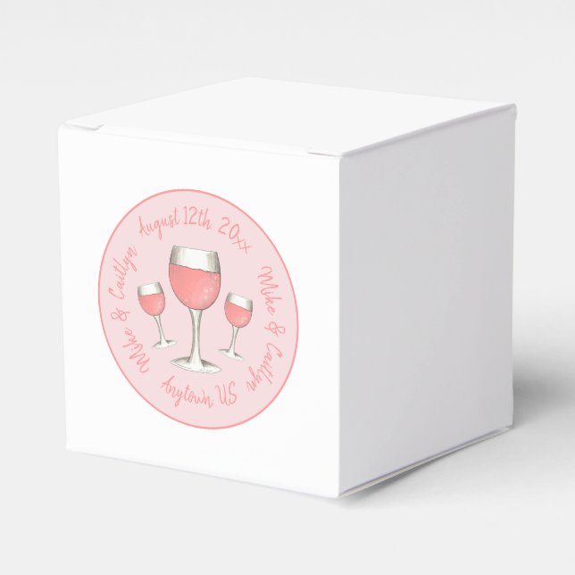 Rosa Rosé  Vin Glass Bröllop Möhippa Presentaskar (Framsidan Sidan)