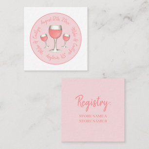 Rosa Rosé Vin Glass Bröllop Möhippa Tilläggskort