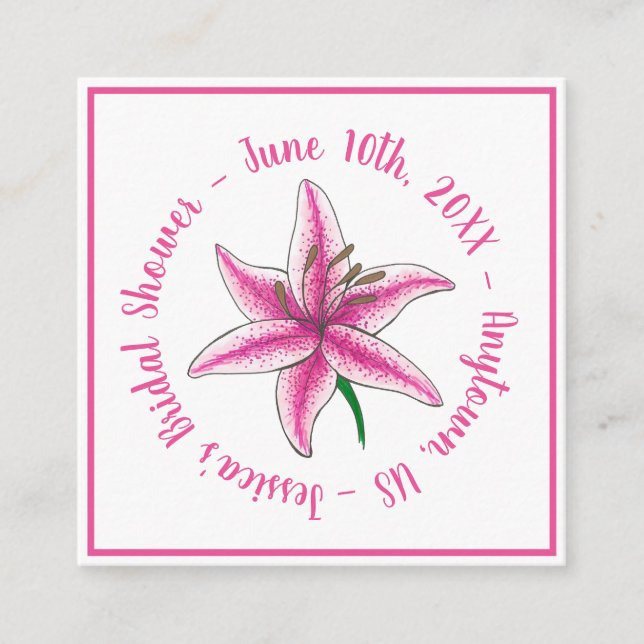 Rosa Rosé  Vin Glass Bröllop Möhippa Tilläggskort (Framsida)