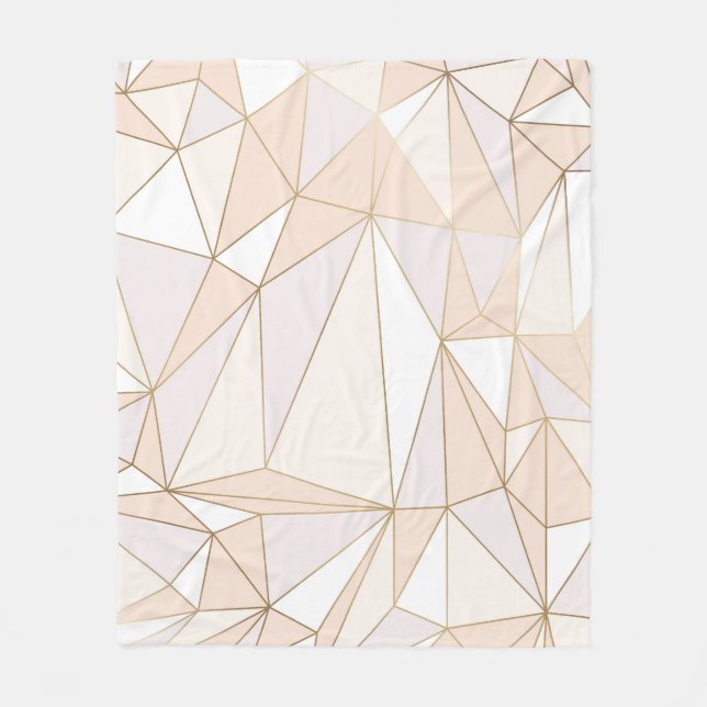 Rosa Rosegold: Abstrakt Geometric Luxury Fleecefilt (Framsidan)