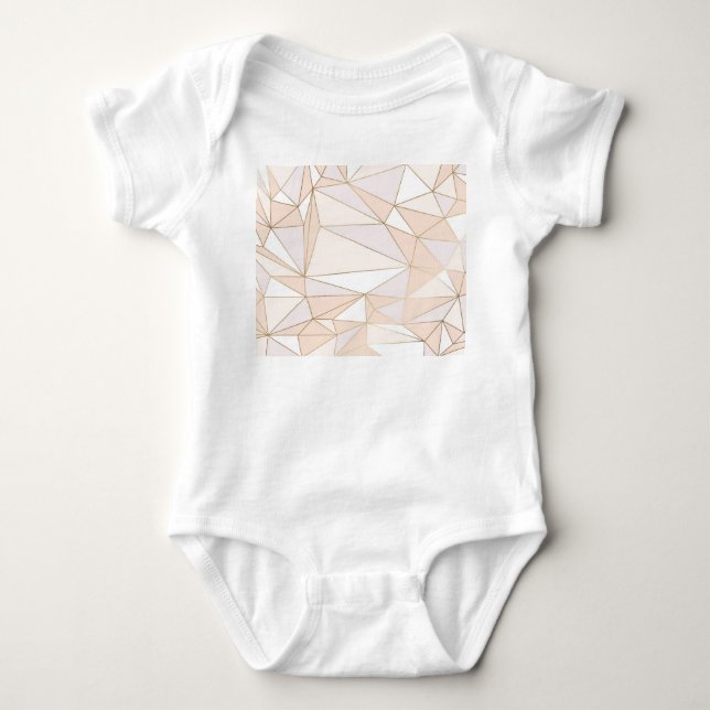 Rosa Rosegold: Abstrakt Geometric Luxury T Shirt (Framsida)