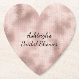 Rosa roséguld bröllopsfest underlägg papper