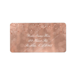 Rosa roséguld fals glitter glamour inbjudan adressetikett