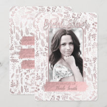 Rosa roséguld folie modern bröllopsduschfoto