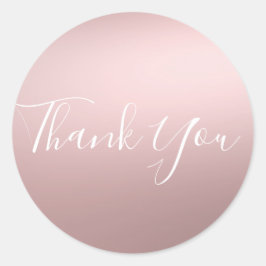 Rosa Roséguld Glänsande Metallisk Glam Favor Runt Klistermärke