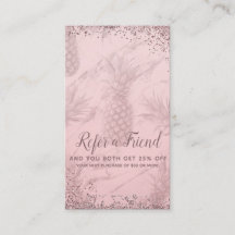 Rosa roséguld glitter ananas Referera en vän