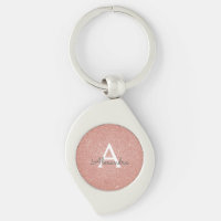 Rosa roséguld glitter & gnistrande monogram