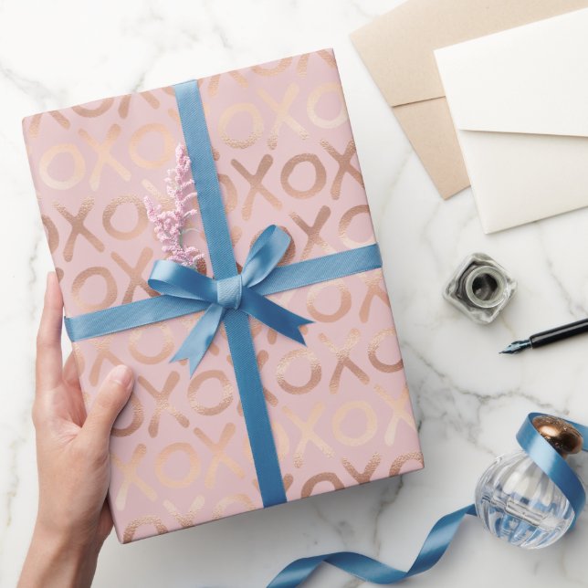 Rosa Roséguld XOXO Presentpapper (Gifting)