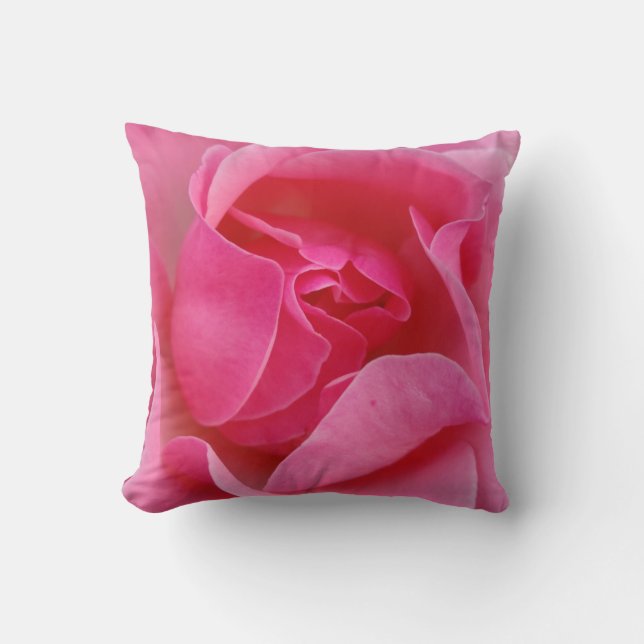 Rosa rosen blommor kastkudde kudde (Framsida)