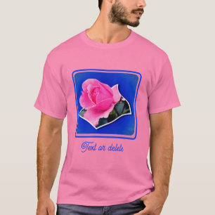 Rosa Rosenknopp blomma utanför gränserna, Personli T Shirt