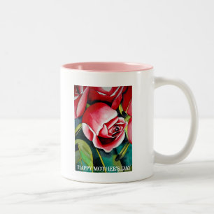 Rosa Rosenknopp-blomman Lycklig Mors dag mugg