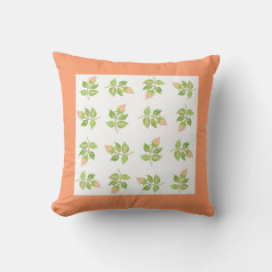 Rosa Rosenknopp Dekorativ kudde, Cushion, Apricot Kudde