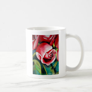Rosa Rosenknopp, vattenfärgsmålning konsblomma Kaffemugg