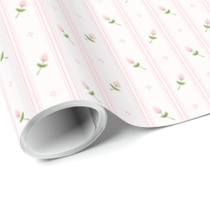 Rosa rosenknoppar med randar presentpapper